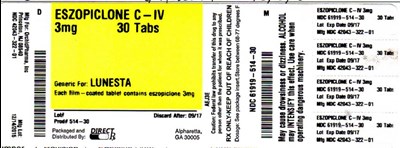 Eszopiclone 3mg (Eszopiclone 3mg)